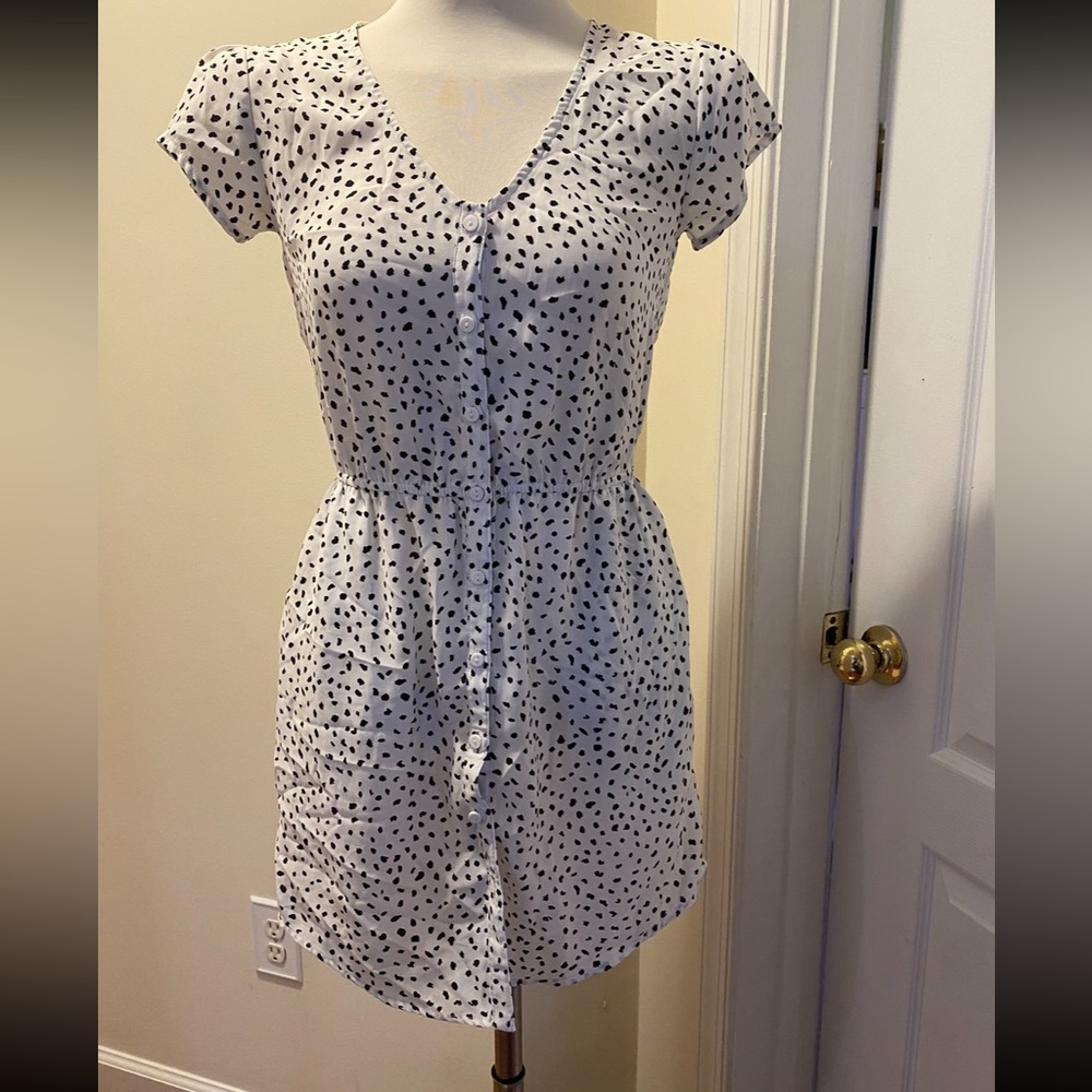 Black and White Polka Dots. Classic fitting dress